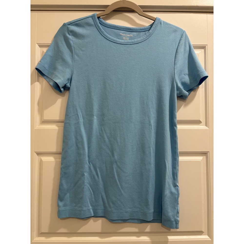 Amazon Essentials Womens Light Blue Short Sleeve Crew Neck T-Shirt Large